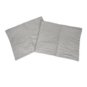 Hombys Quilted Pillow Shams Set of 2 King Size Light Gray 20" x 36"